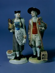 Pair of turkey sellers, possibly modelled by Jean-Jacob Louis, Ludwigsburg, c.1765